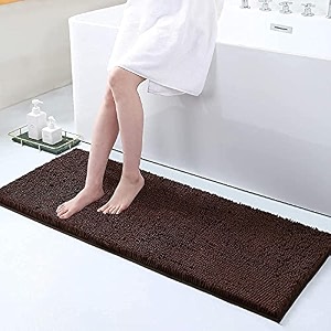 hokipo chenille microfiber rectangular bathroom mats for home 45x60 cm turquoise ar3797
