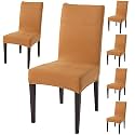 HOKIPO Stretchable Dining Table Chair Cover Set of 6 Seat Protector Slipcovers (AR-4075-D10*6)