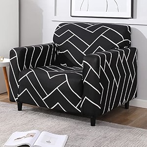 hokipo sofa cover 1 seater fully covered stone grey lines