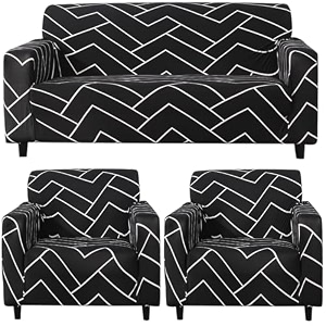 hokipo sofa cover 1 seater fully covered stone grey lines