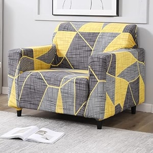 hokipo sofa cover 1 seater fully covered seaweed geometric abstract