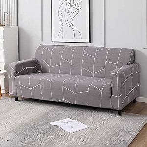 hokipo stretchable elastic cover for sofa 3 seater ar-4101-d12polyester blend grey
