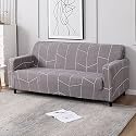 HOKIPO Stretchable Elastic Cover for Sofa 3 Seater (AR-4101-D12),Polyester Blend, Grey