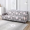 HOKIPO Polyester Blend Stretchable Elastic Cover for Sofa 1 Seater (NEW-4277-E11), Multi