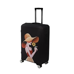 hokipo 180gsm durable and washable suitcase covers for trolley suitcase medium 23-24inch black elegant lady new-5184-d6