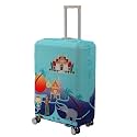 HOKIPO 180gsm Durable and Washable Suitcase Covers for Trolley Suitcase, Large (26-27inch), Gradient Blue Thrill Seeker (NEW-5185-D11)