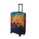HOKIPO Suitcase Covers for Trolley Suitcase, 180gsm Durable and Washable, Medium (23-24inch), Multicolor History Hopper (AR-5184-D3)