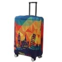 HOKIPO Suitcase Covers for Trolley Suitcase, 180gsm Durable and Washable, Medium (23-24inch), Multicolor Across Globe (AR-5184-D9)