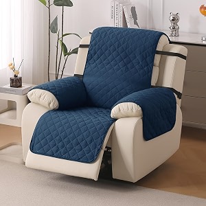 hokipo urbanquilt quilted recliner cover mat for 1 seater navy blue