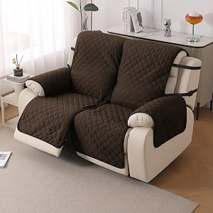 hokipo urbanquilt quilted recliner cover mat for 2 seater chocolate brown