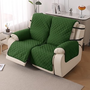 hokipo urbanquilt quilted recliner cover mat for 2 seater forest green