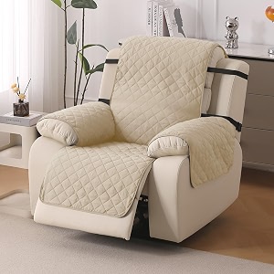 hokipo urbanquilt quilted recliner cover mat for 1 seater beige