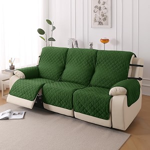 hokipo urbanquilt quilted recliner cover mat for 3 seater forest green