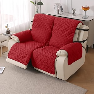 hokipo urbanquilt quilted recliner cover mat for 2 seater scarlet red