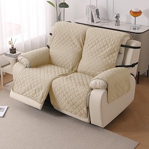 hokipo urbanquilt quilted recliner cover mat for 2 seater beige