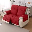 HOKIPO UrbanQuilt Quilted Recliner Cover Mat for 1 Seater, Scarlet Red