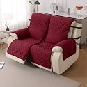 HOKIPO UrbanQuilt Quilted Recliner Cover Mat for 2 Seater, Maroon