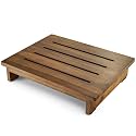 HOLANA 3.5" Wooden Step Stool, Pre-Assembled, Sturdy 300LBS (Walnut Color)