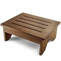 HOLANA 6.5” Wooden Step Stool for Adults (Fully Assembled) (Walnut Color)