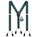 HOLD'EM Tuxedo Button Suspenders for Men – Mens Dress Suspenders Formal | 100% Genuine Leather | Made in USA | Regular &amp; Tall