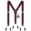 HOLD'EM Tuxedo Button Suspenders for Men – Mens Dress Suspenders Formal | 100% Genuine Leather | Made in USA | Regular &amp; Tall