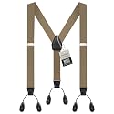 HOLD'EM Tuxedo Button Suspenders for Men – Mens Dress Suspenders Formal | 100% Genuine Leather | Made in USA | Regular &amp; Tall