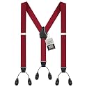 HOLD'EM Tuxedo Button Suspenders for Men – Mens Dress Suspenders Formal | 100% Genuine Leather | Made in USA | Regular &amp; Tall
