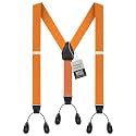 HOLD'EM Tuxedo Button Suspenders for Men – Mens Dress Suspenders Formal | 100% Genuine Leather | Made in USA | Regular &amp; Tall