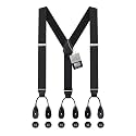 HOLD'EM Tuxedo Suspenders Formal Black 100% Silk Made in USA Button Suspenders for Men Wedding Tux Suspenders for Men