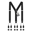HOLD'EM Tuxedo Suspenders Formal Black 100% Silk Made in USA Button Suspenders for Men Wedding Tux Suspenders for Men