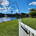 Hold It Mate Long Hook Kits Ideal for Bird Feeders, Lighter Flower Baskets, Chimes, etc. for Vertical Spindled Deck Railings Only ((2) 34" on a 24" Mount)