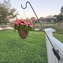Hold It Mate Premium - One Piece Pole - Long Hook Kits Ideal for Bird Feeders, Lighter Flower Baskets, Chimes, etc. for Vertical Spindled Deck Railings Only (27" Upright) Heavy Duty Hanger