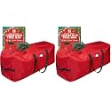 Holiday Cheer Heavy Duty Artificial Christmas Tree Storage Bag Fits Up to 9ft Tall, Waterproof with Durable Handles & Zipper Xmas Tree Storage Bag (RED) (Pack of 2)