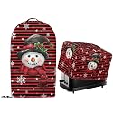 Holiday Theme Kitchen Countertop Appliance Dust Covers Sef of 2 Stand Mix Food Processort Blender and Toaster Protector Dust Cover with Drawstring Hem, Christmas Cartoon Snowman
