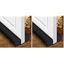 Holikme Door Draft Stopper Weather Stripping Window Breeze Blocker Adjustable Door Sweeps, Black (Pack of 2)