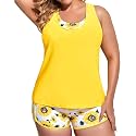 Holipick Women Plus Size Swimsuits - Athletic 3 Piece Tankini with Shorts