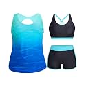 Holipick Women Plus Size Swimsuits - Athletic 3 Piece Tankini with Shorts