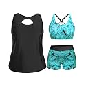 Holipick Women Plus Size Swimsuits - Athletic 3 Piece Tankini with Shorts