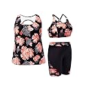 Holipick Women Plus Size Swimsuits - Athletic 3 Piece Tankini with Shorts