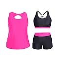 Holipick Women Plus Size Swimsuits - Athletic 3 Piece Tankini with Shorts