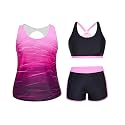 Holipick Women Plus Size Swimsuits - Athletic 3 Piece Tankini with Shorts