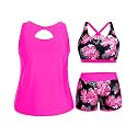 Holipick Women Plus Size Swimsuits - Athletic 3 Piece Tankini with Shorts