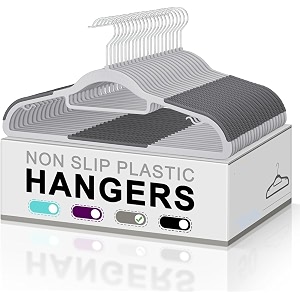 plastic hangers heavy duty clothes hangers with non-slip pads space saving 0234 thickness super lightweight organizer clothes hanger for wardrobemulti purpose use for clothing hanging 24