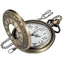 Hollowed Out Quartz Pocket Watch for Men, Arabic Numerals White Dial Pocket Watches, Quartz Pocket Watch with Chain for Christmas Graduation Birthday Gifts Fathers Day