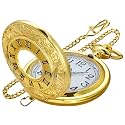 Hollowed Out Quartz Pocket Watch for Men, Arabic Numerals White Dial Pocket Watches, Quartz Pocket Watch with Chain for Christmas Graduation Birthday Gifts Fathers Day