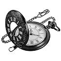 Hollowed Out Quartz Pocket Watch for Men, Arabic Numerals White Dial Pocket Watches, Quartz Pocket Watch with Chain for Christmas Graduation Birthday Gifts Fathers Day