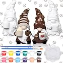 Hollowfly 2 Pack Coffee Gnome Ceramics to Paint Craft Kit