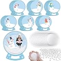 Hollowfly 30 Set Snow Globe Picture Frame DIY Craft Christmas, Snowman