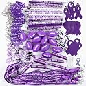 Hollowfly 400 Pcs Domestic Violence Awareness Items Purple Ribbon Awareness