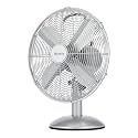 Holmes 12" Vintage Metal Table Fan 3-Speed Brushed Chrome Finish
